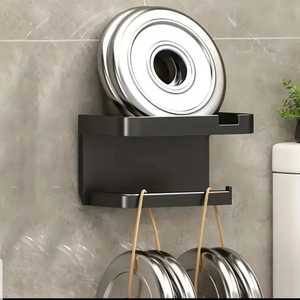 - Wall Toilet Paper Holder With Tray - Gray